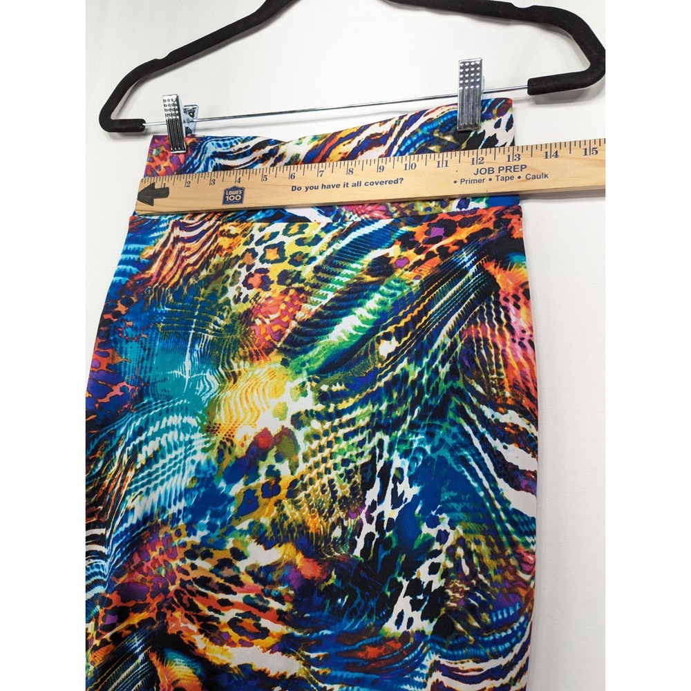 Venus Womens Animal Print Pencil Skirt Multi Color Rainbow High Waist XS‎ USA - Picture 5 of 7